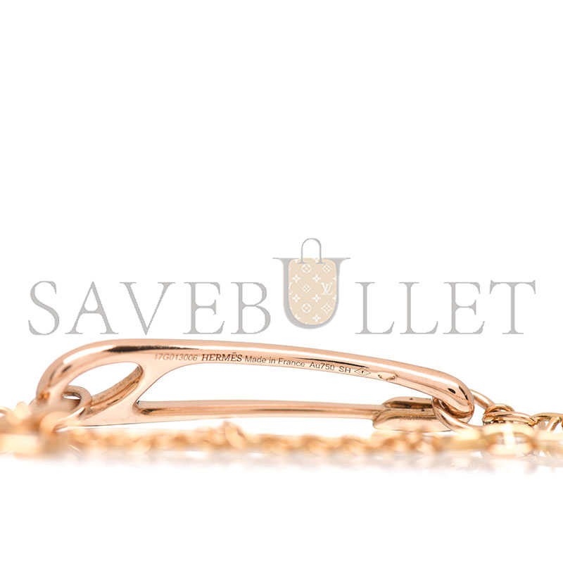 h**mes 18k rose gold Di*m*nd mm chaine d